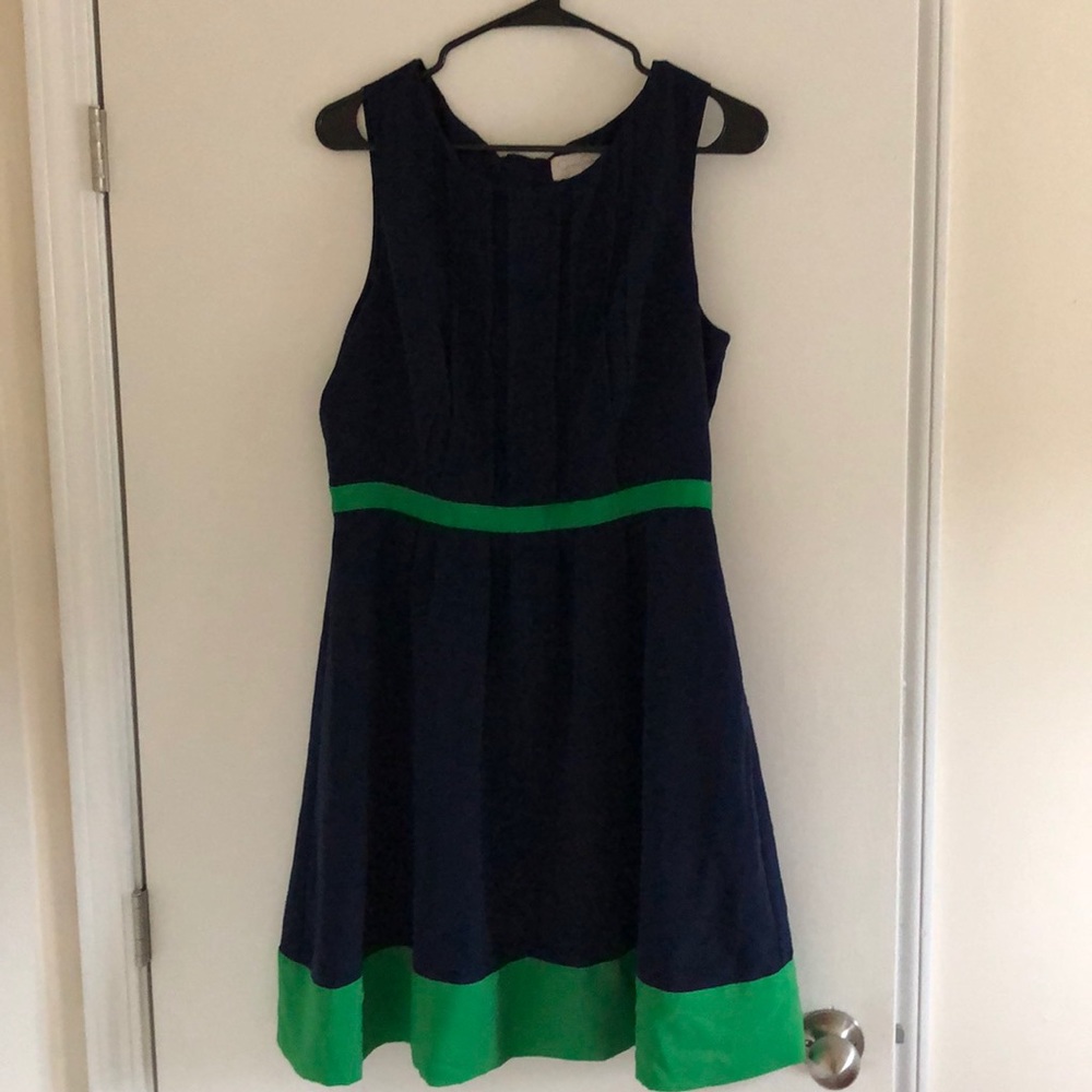 Jessica Simpson navy and green dress